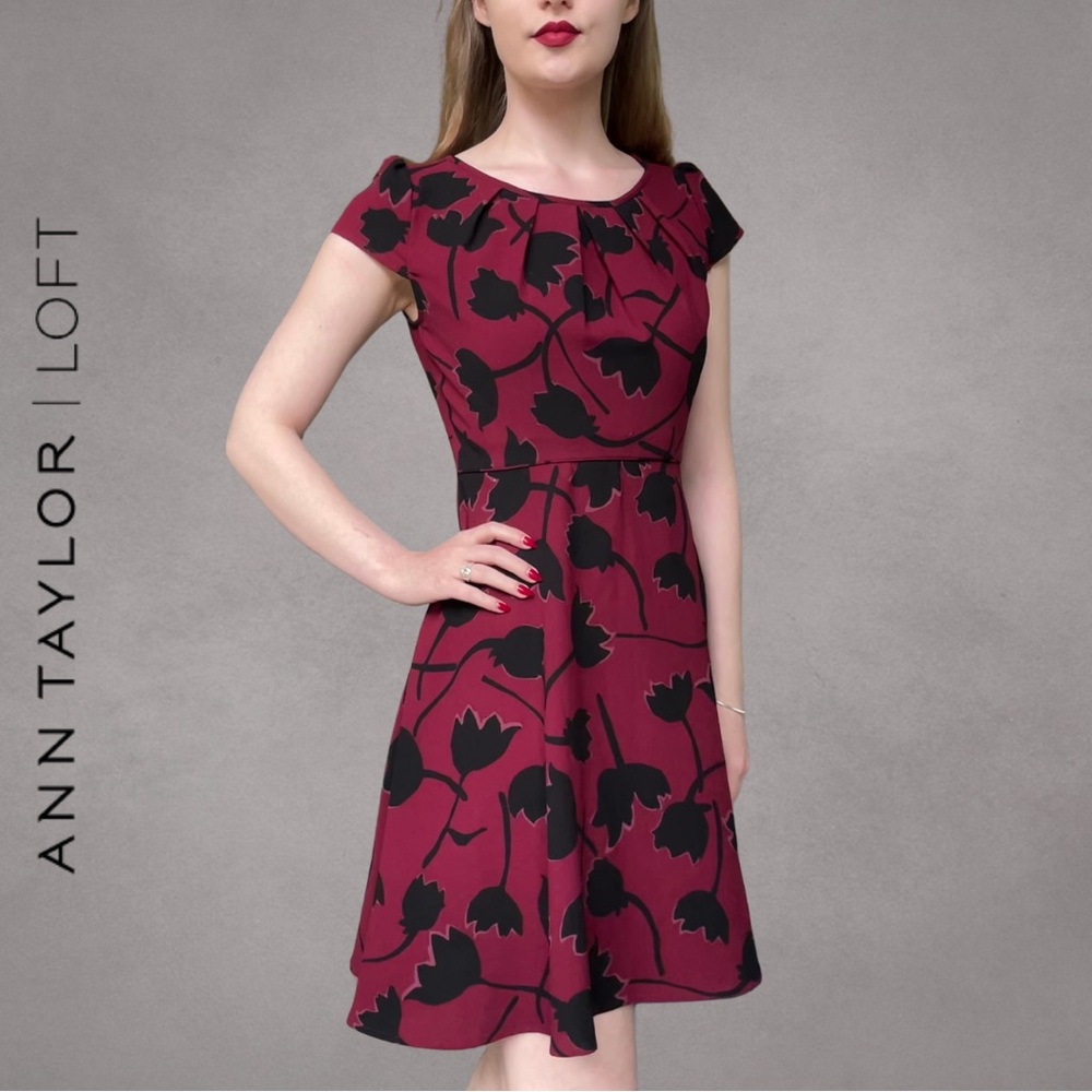 LOFT Women's Floral Swing Dance Dress